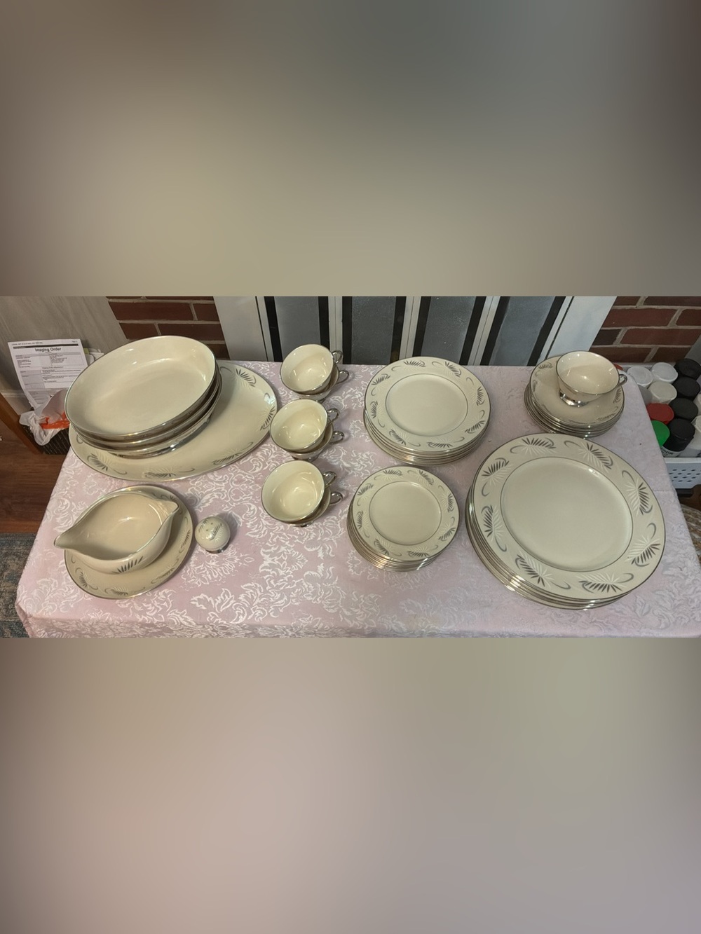 Nearly Complete 8 place setting Mid Century China